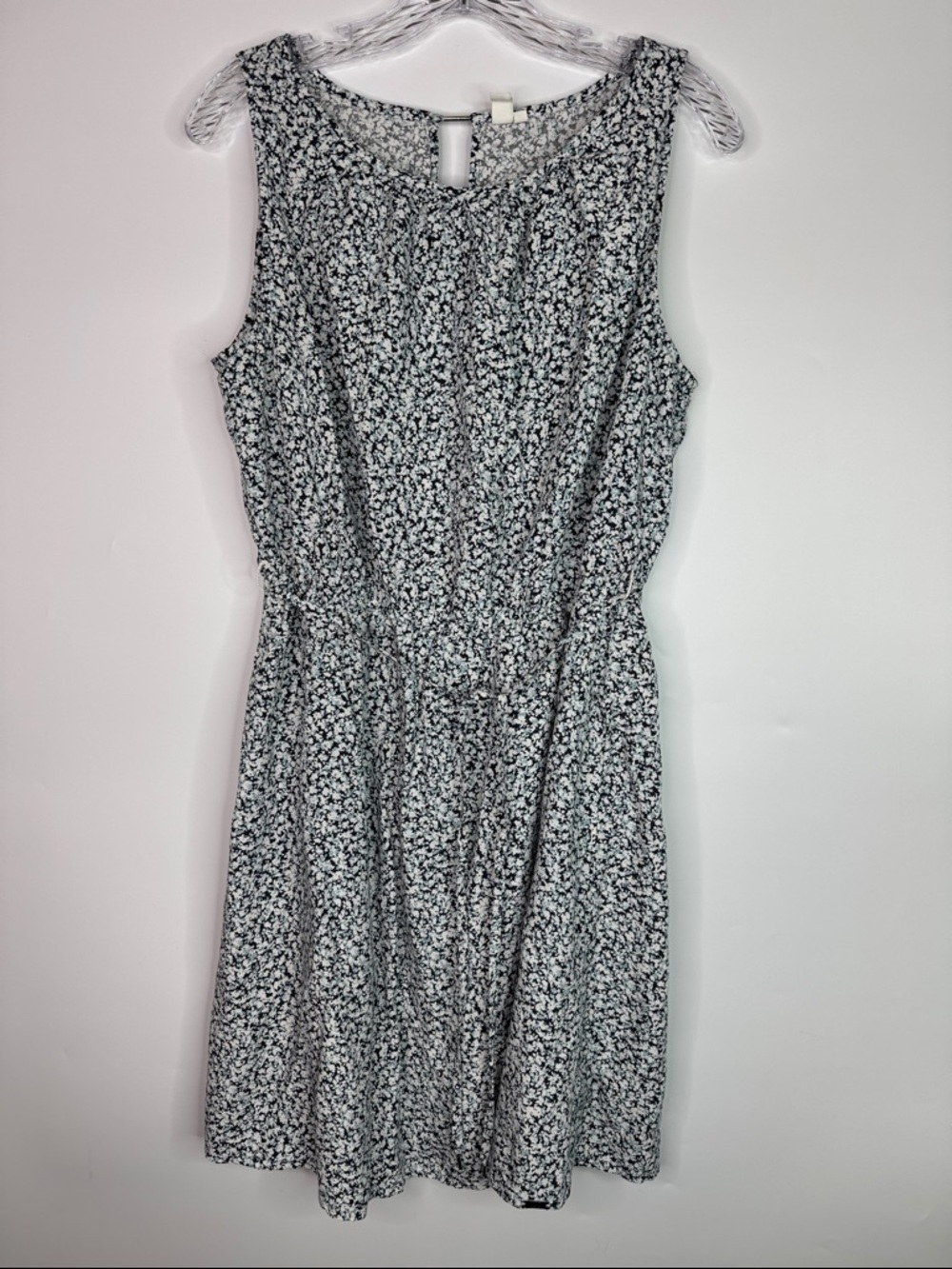 QS By S.Oiver Blue White Floral Keyhole Sleeveless Dress Size 42